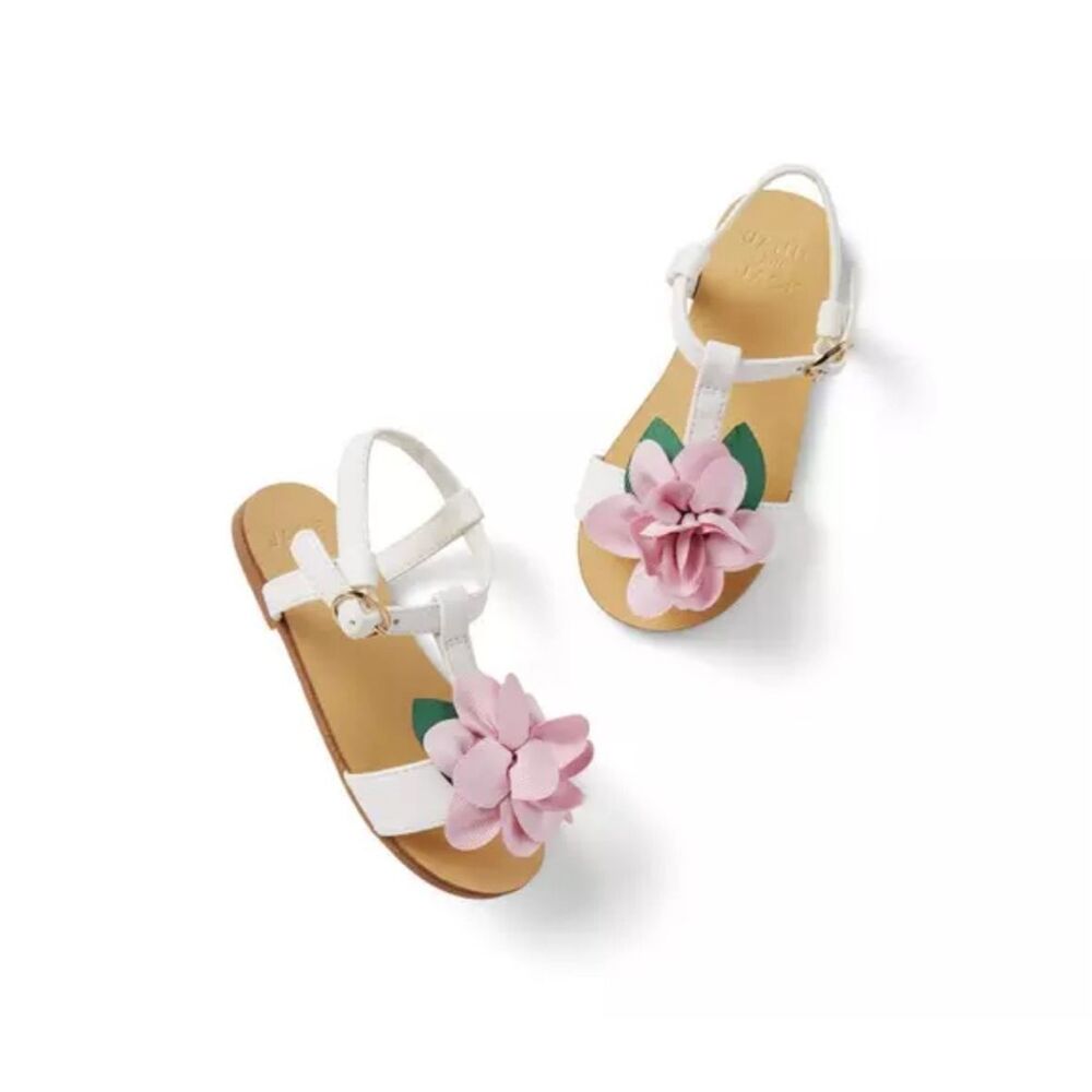 Janie and Jack Flower Sandal in Bunny Pink Size 10
